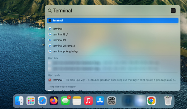 Mở Terminal trên máy tính hệ điều hành macOS