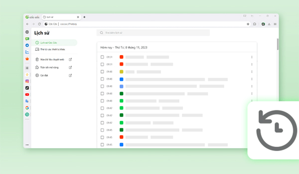Xoá lịch sử định kỳ giúp giải phóng bộ nhớ tạm, đồng thời tối ưu tốc độ truy cập