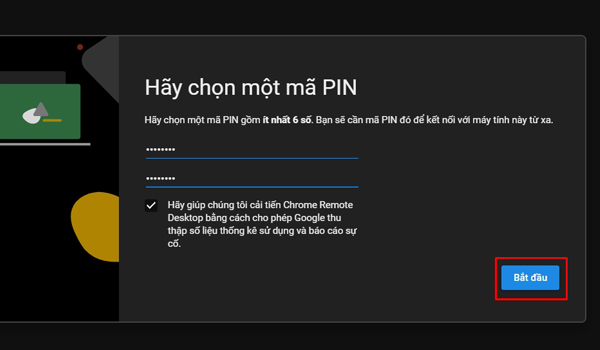 Nhập mã PIN => bắt đầu điều khiển